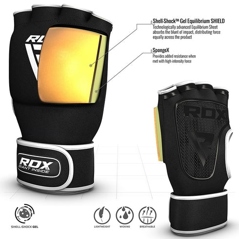 RDX X8 INNER HAND GLOVES WITH WRIST STRAP/W-2